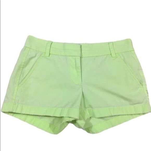 J. Crew Pastel Neon Lime Green Shorts 00 - Picture 1 of 7